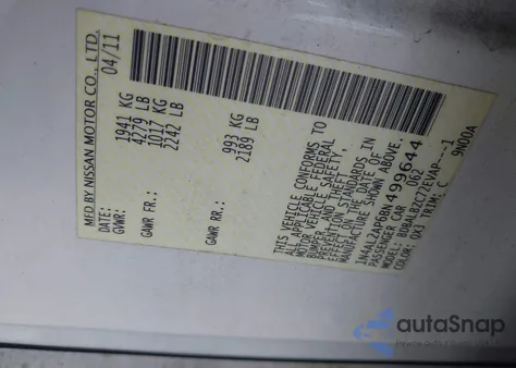 2011 Nissan Altima 2.5 S from USA, damaged, VIN 1N4AL2AP6BN499644